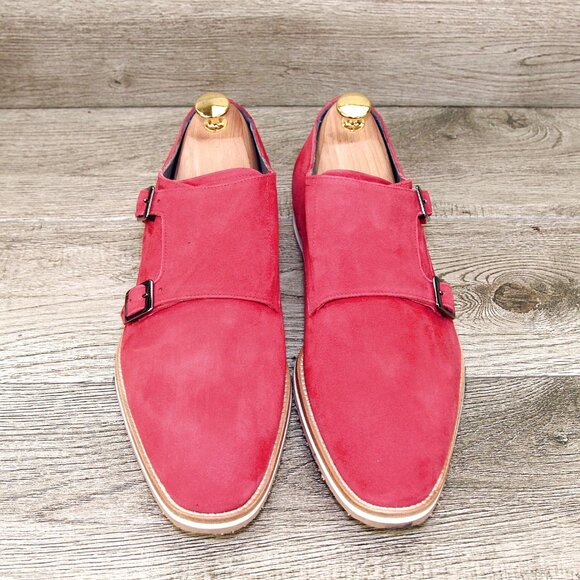 * NIB * $495 Nordstrom ZELLI Italia 11.5 M Red Goatskin Suede * add $15 Trees main image 4
